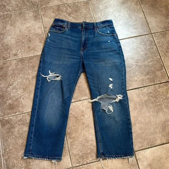Abercrombie & Fitch Blue Straight Leg Jeans Size 29/8xs - Picture 5 of 6